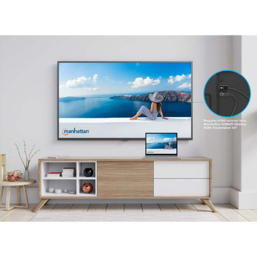Manhattan 1080p Wireless HDMI Display Adapter with HDMI Transmitter, Dongle Wirelessly Displays a Video Signal from an HDMI Device on an HDMI TV or Projector, Requires Receiver from #208420 Wireless HDMI Presentation Kit, Black