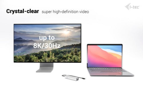 i-tec Metal USB-C Charging HUB 5port with USB-C video 8K + Power Delivery 85W