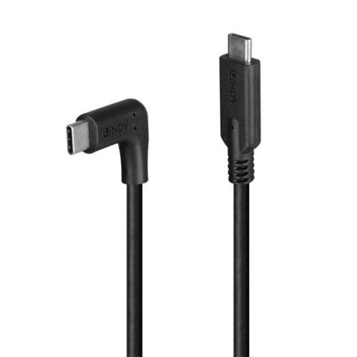 Lindy 1.5m USB 3.2 Type C Cable, 90° Right Angle, 10Gbps