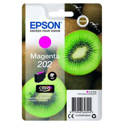 Epson C13T02F34010/202 Ink cartridge magenta, 300 pages 4,1ml for Epson XP 6000
