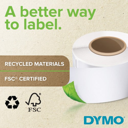 Dymo 2093091 DirectLabel-etikettes 89mm x28mm Pack=12 for Dymo LW 550 60mm/400 Duo/60mm
