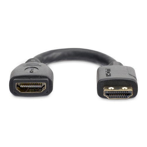 StarTech.com 6" (15cm) HDMI Port Saver Cable - 4K 60Hz High Speed HDMI 2.0 Extension Cable with Ethernet - Short HDMI Extension Cable - HDMI Male to Female Extension Adapter Cord