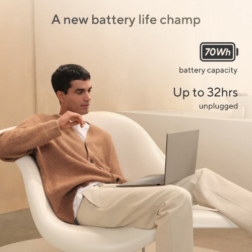 ASUS Zenbook A14 UX3407QA-QD244W Qualcomm Snapdragon X1-26-100 Laptop 35.6 cm (14") WUXGA 16 GB LPDDR5x-SDRAM 1 TB SSD Wi-Fi 6E (802.11ax) Windows 11 Home Beige