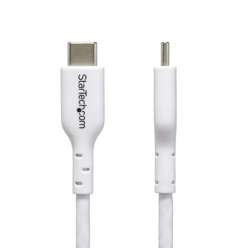 StarTech.com 1m (3.3ft) White USB-C Charging Cable 2-Pack, USB C Cable, USB 2.0 Type-C Laptop Charger Cord, 60W 3A Power Delivery, TPE Jacket, USB-C Data Transfer Cable, M/M