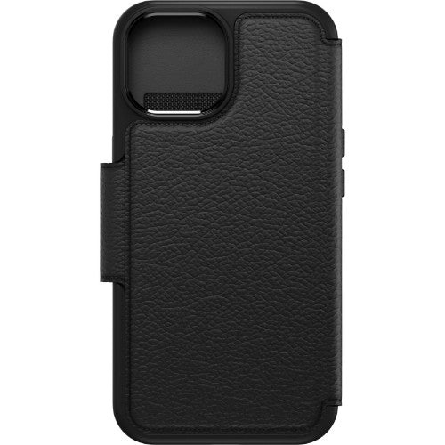 OtterBox Strada Series Folio MagSafe for iPhone 15, Shadow (Black)