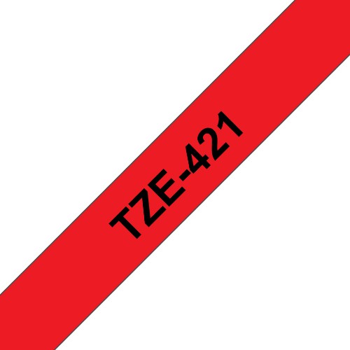 Brother TZE-421 DirectLabel black on red Laminat 9mm x 8m for Brother P-Touch TZ 3.5-18mm/6-12mm/6-18mm/6-24mm/6-36mm