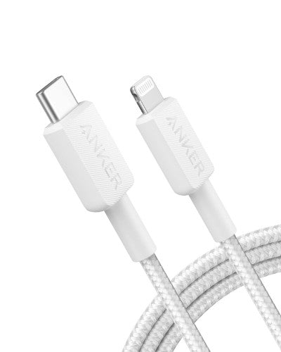 Anker Braided USB-C to Lightning Charging Cable 0.9 m, White