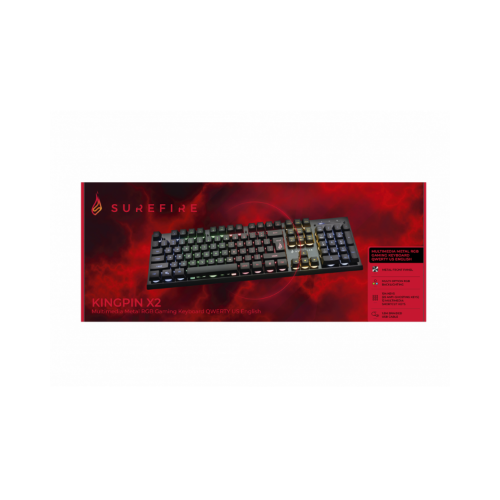 SureFire KingPin X2 keyboard Gaming USB QWERTY US English Black, Metallic