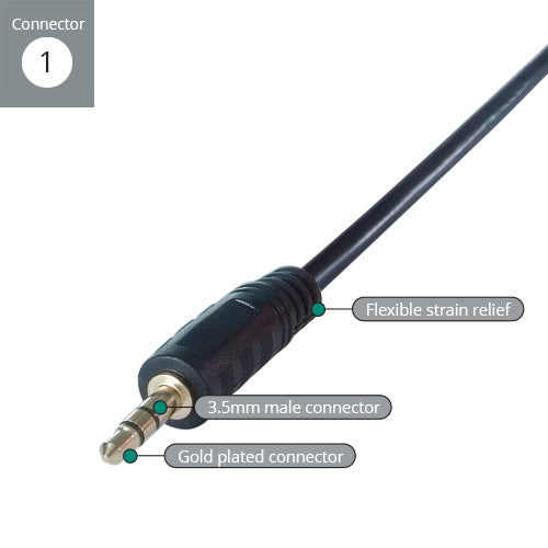 connektgear 5m 3.5mm Stereo Jack Audio Cable - Male to Male - Gold Connectors