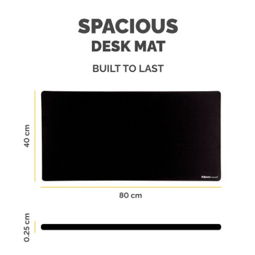 Fellowes Computer Desk Mat with Non-Slip Base Breyta Desk Mat with Antibacterial Protection Black