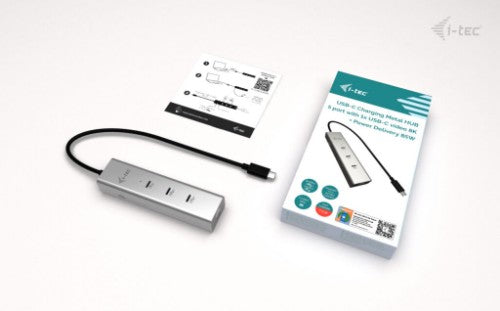 i-tec Metal USB-C Charging HUB 5port with USB-C video 8K + Power Delivery 85W