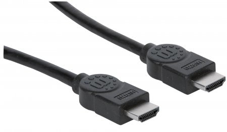 Manhattan HDMI 4K@30Hz Cable with Ethernet, 1.8m, Suitable for ALL 1080p/HD and majority of 4K uses (check your system 4K specification to be sure), Male to Male, Black, Ultra HD 4k x 2k, Lifetime Warranty, High Speed, Equivalent to HDMIMM6HS