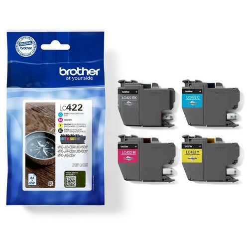 Brother LC-422VALDR Ink cartridge multi pack Bk,C,M,Y Blister, 4x550 pages Pack=4 for Brother MFC-J 5340
