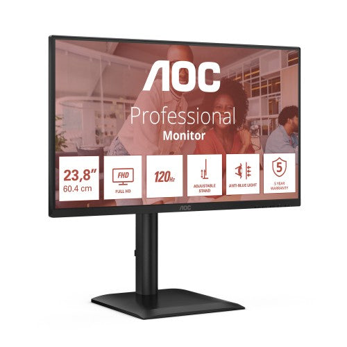 AOC 24E4U computer monitor 60.5 cm (23.8") 1920 x 1080 pixels Full HD LED Black