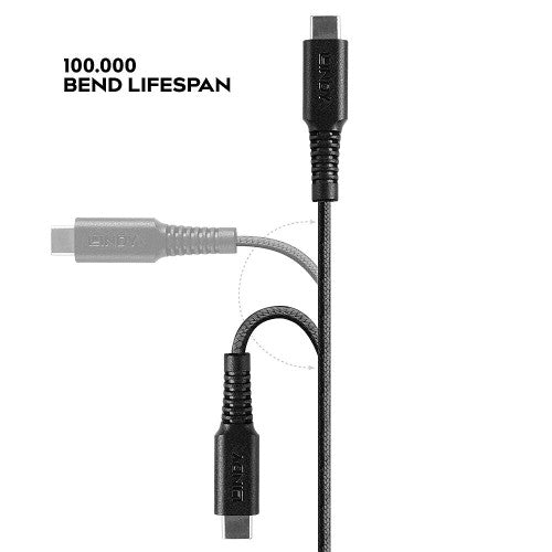 Lindy 1m Reinforced USB Type C to Lightning Charge and Sync Cable