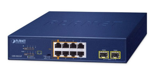 PLANET 2-Port 10/100/1000T 802.3bt Unmanaged Gigabit Ethernet (10/100/1000) Power over Ethernet (PoE) Blue
