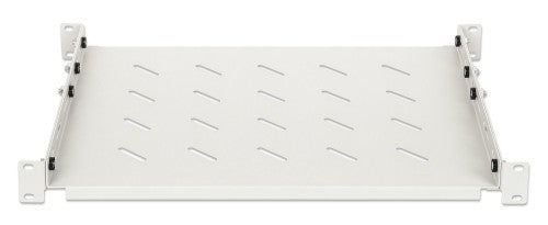 Intellinet 19" Fixed Shelf (adjustable), 1U, 350mm shelf depth, 350 to 550mm adjustable rail depth, Max 20kg, Grey, Lifetime warranty