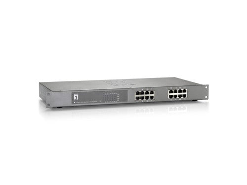 LevelOne 16-Port Fast Ethernet PoE Switch, 802.3at/af PoE, 380W
