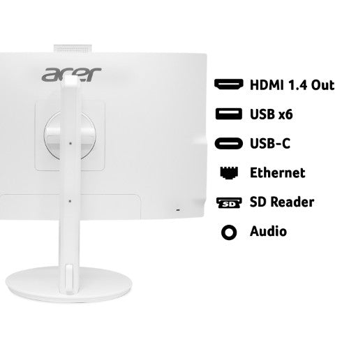 Acer Aspire C27-A All-in-One Desktop - Intel Core i5-13420H, 8GB, 1TB SSD, Integrated Graphics, 27" Full HD, Windows 11, White