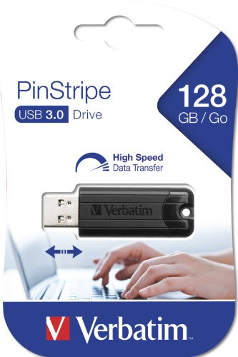 Verbatim PinStripe 3.0 - USB 3.0 Drive 128GB - Black