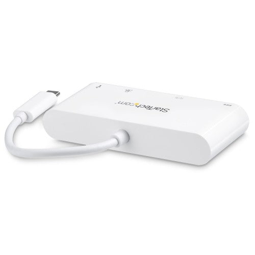 StarTech.com USB C Multiport Adapter - USB-C to DVI-D (Digital) Video Adapter with 60W Power Delivery Passthrough Charging, GbE, USB-A - Portable USB Type-C/Thunderbolt 3 Mini Laptop Dock