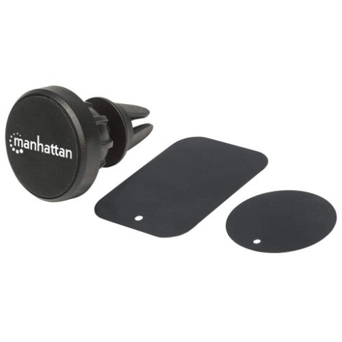 Manhattan Magnetic Car Air-Vent Phone Mount, Adjustable Clip-on, Quick Attach and Release, Non-Skid Pad, Black, Lifetime Warranty