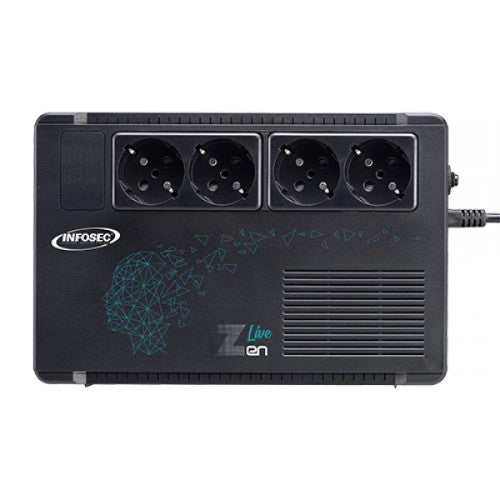 Infosec Zen Live 650 uninterruptible power supply (UPS) Line-Interactive 0.65 kVA 390 W 4 AC outlet(s)