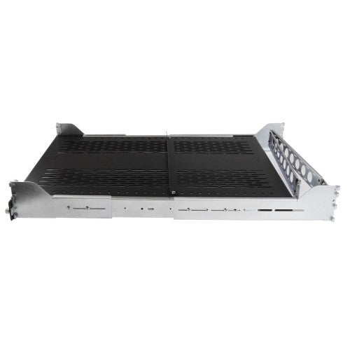 StarTech.com 2U Vented Sliding Server Rack Shelf w/ Cable Management Arm - 27.7 to 31.6in Adjustable Mounting Depth - 50lb - 19” Server Tray Shelf for Equipment Rack - 24in Deep