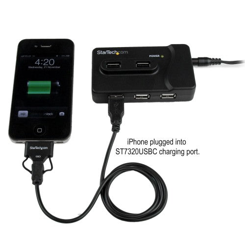 StarTech.com 6 Port USB 3.0 / USB 2.0 Combo Hub with 2A Charging Port – 2x USB 3.0 & 4x USB 2.0