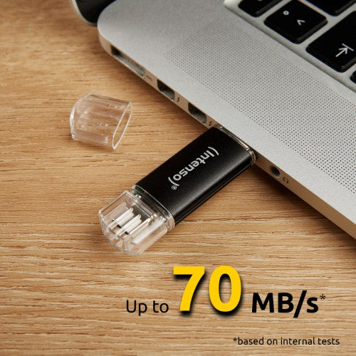 Intenso Twist Line USB flash drive 64 GB USB Type-A / USB Type-C 3.2 Gen 1 (3.1 Gen 1) Anthracite