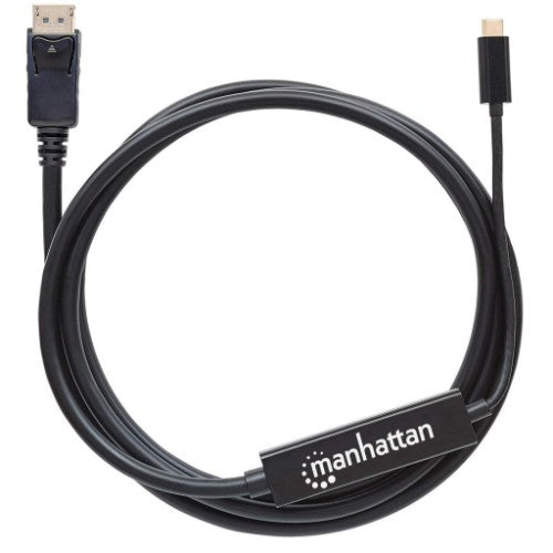 Manhattan USB-C to DisplayPort Cable, 4K@60Hz, 2m, Male to Male, Black, Not Bi-Directional, Three Year Warranty, Equivalent to CDP2DP2MBD