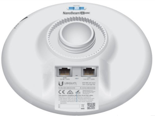 Ubiquiti NanoBeam 5AC Gen 2 Network bridge 450 Mbit/s White