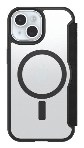 OtterBox React Folio for MagSafe Series for Apple iPhone 16e/15/14/13, transparent/black - No Retail Packaging