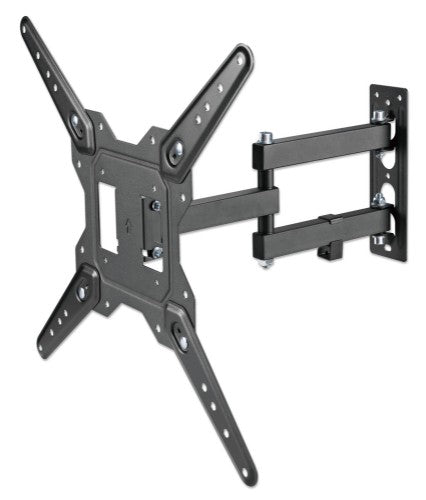 Manhattan Wall Mount for TV & Monitors (Full Motion), For screens 32" to 55", VESA compatability: all between 100x100mm and 400x400mm - check the dimensions of the four mounting holes on back of screen to ensure it fits, Max 30kg, Black, Bracket