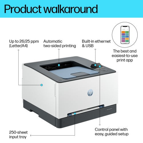 HP LaserJet Pro 3202dn Color Printer, Ethernet Only; Duplex