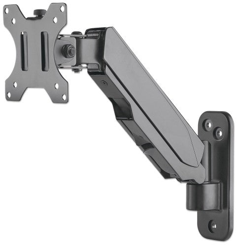 Manhattan Wall Mount for TV & Monitors (Spring Arm 2 pivots), For screens 17" to 32", VESA compatability: 75x75mm and 100x100mm - check the dimensions of the four mounting holes on back of screen to ensure it fits, Max 8kg, Black, Bracket, Lifetime Warran