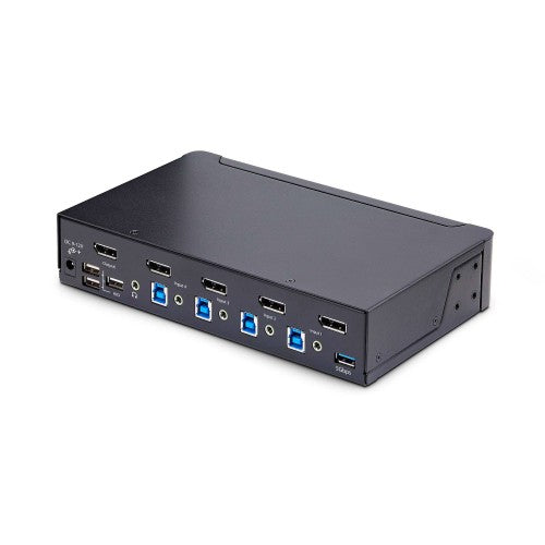 StarTech.com 4-Port DisplayPort KVM Switch, 8K 60Hz / 4K 144Hz, Single Display, DP 1.4, 2x USB 3.0 Ports, 4x USB 2.0 HID Ports, Push-Button & Hotkey Switching, TAA Compliant - OS Independent, Metal Housing