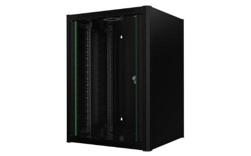 Lanview RWM16U56BL rack cabinet 16U Wall mounted rack Black