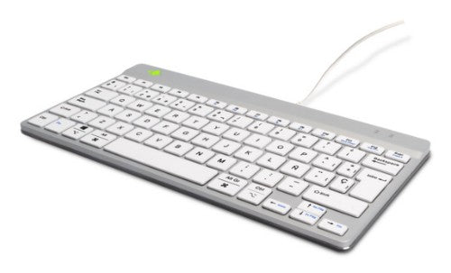 R-Go Tools Ergonomic keyboard R-Go Compact Break, compact keyboard with break software, QWERTY (ES), wired, white