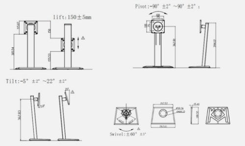 Hannspree 80-04000014G000 monitor mount / stand 71.1 cm (28") Desk
