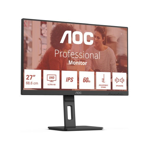 AOC E3 U27E3UF computer monitor 68.6 cm (27") 3840 x 2160 pixels 4K Ultra HD LED Black