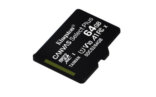 Kingston Technology Canvas Select 64GB micSDXC Plus 100R A1 C10 Card + ADP