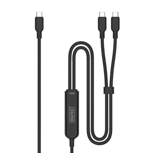 Digitus USB-C 2in1 charging cable, 140W, 1.8m