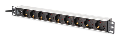 Digitus DN-95437 power distribution unit (PDU) 9 AC outlet(s) 1U Black, Silver