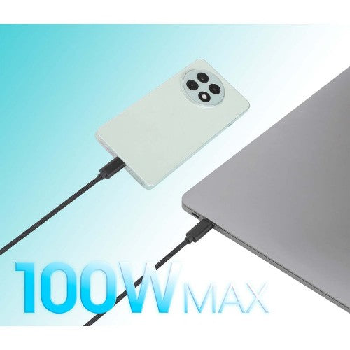 Manhattan Dual USB-C to USB-C Charging Cable, 100W, 2m, Male to Two Males, Smart Power Splitter Cable, Charges Two Devices from One USB-C PD Port, Delivers up to 100W for single charging and up to 70W + 28W for dual charging, Braided Jacket, Aluminum Boot