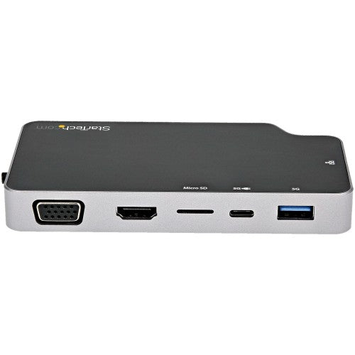 StarTech.com USB C Multiport Adapter - USB-C to 4K HDMI or VGA Video with 100W Power Delivery Pass-through, 2-Port 10Gbps USB Hub, MicroSD, GbE - USB 3.1 Gen 2 Type-C Mini/Travel Dock