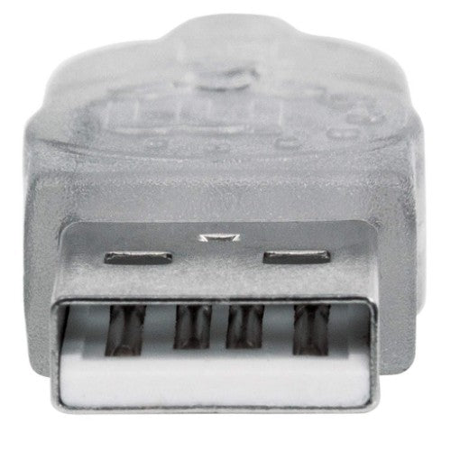 Manhattan USB-A to USB-A Extension Cable, 1.8m, Male to Female, 480 Mbps (USB 2.0), Hi-Speed USB, Translucent Silver, Lifetime Warranty