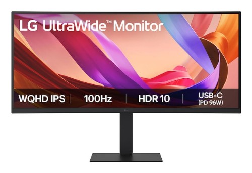 LG 34" 21:9 UltraWide WQHD (3440x1440) IPS Monitor HDR10 with sRGB 99% (Typ.), All-in-one USB-C Connectivity