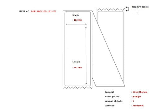 Capture SHIPLABEL102X192-FF2 printer label