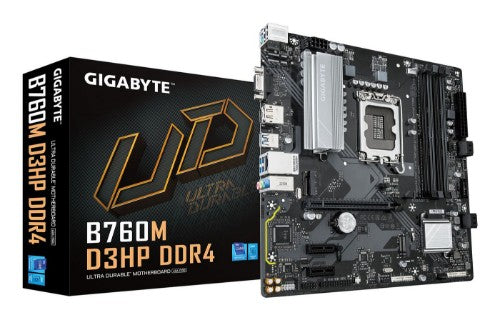 GIGABYTE B760M D3HP DDR4 Motherboard - Supports Intel Core 14th Gen CPUs, 4+1+1 Phases Digital VRM, up to 5333MHz DDR4 (OC), 2xPCIe 4.0 M.2, GbE LAN, USB 3.2 Gen1